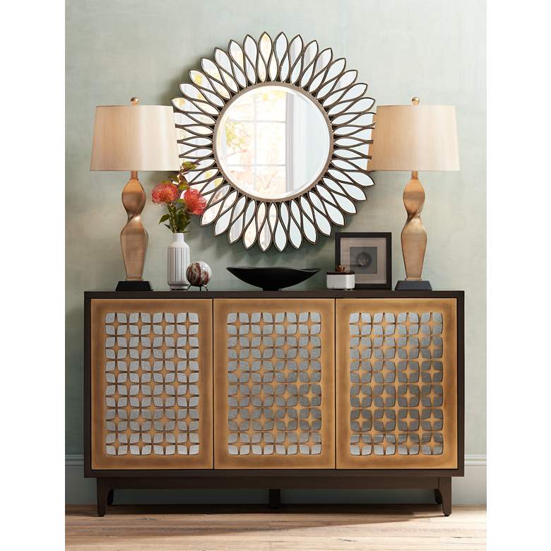 Image 1 Possini Euro Helen 30" Modern Gold Twist Sculpture Table Lamp in scene