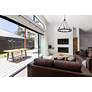1_Barclay 33" Wide Matte Black 8-Light Wagon Wheel Chandelier in scene
