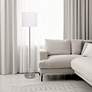 1_Simple Designs Brushed Nickel Floor Lamp in scene