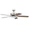112" Craftmade Pro Plus Nickel and Walnut LED Wall Control Ceiling Fan