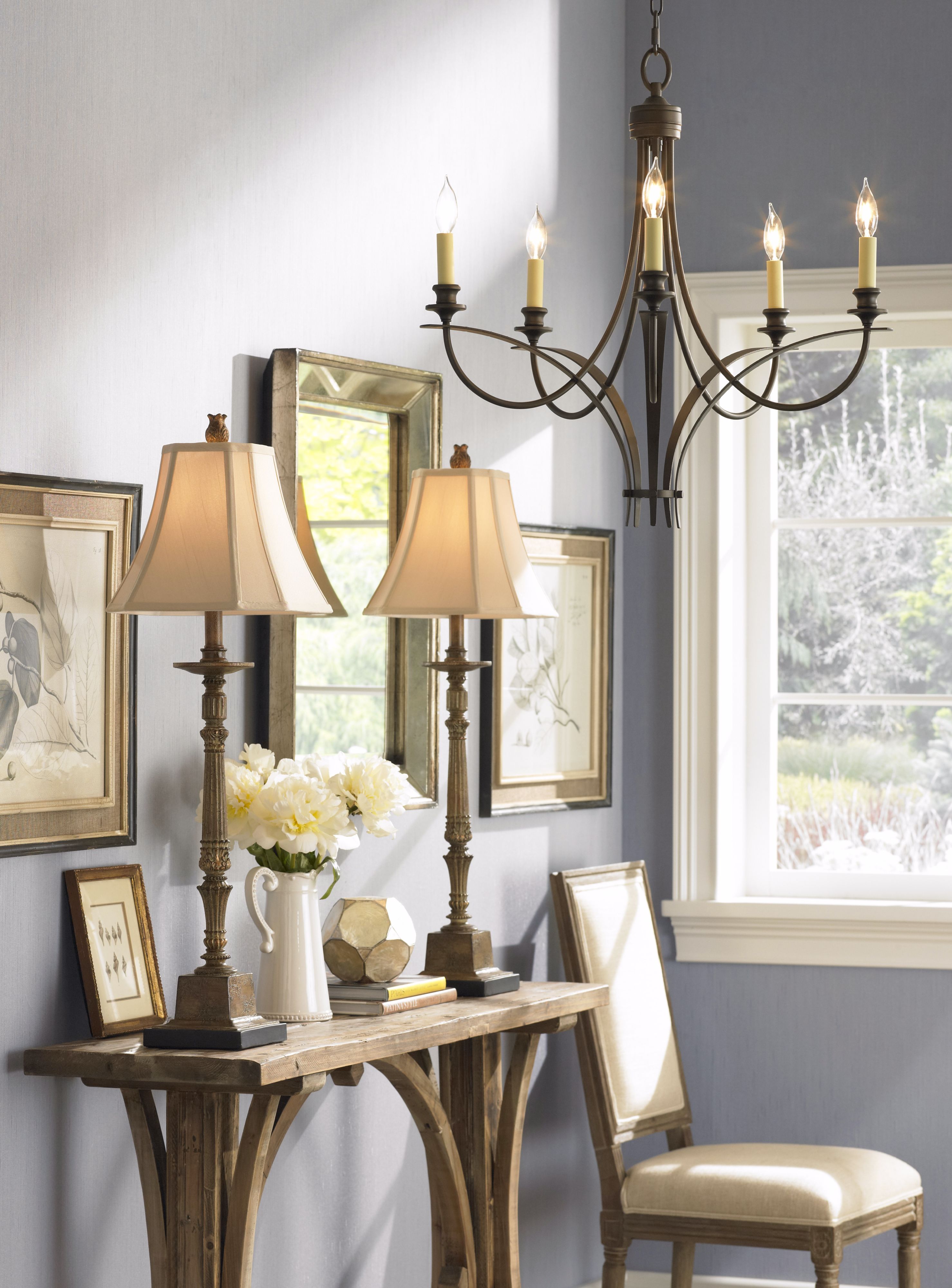 Regency Hill Thornewood 35 1/2" Brown Traditional Console Table Lamp in scene