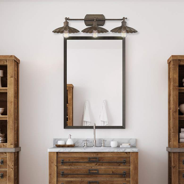 Image 1 Clemence 31" Wide Dark Rust 3-Light Bath Light in scene