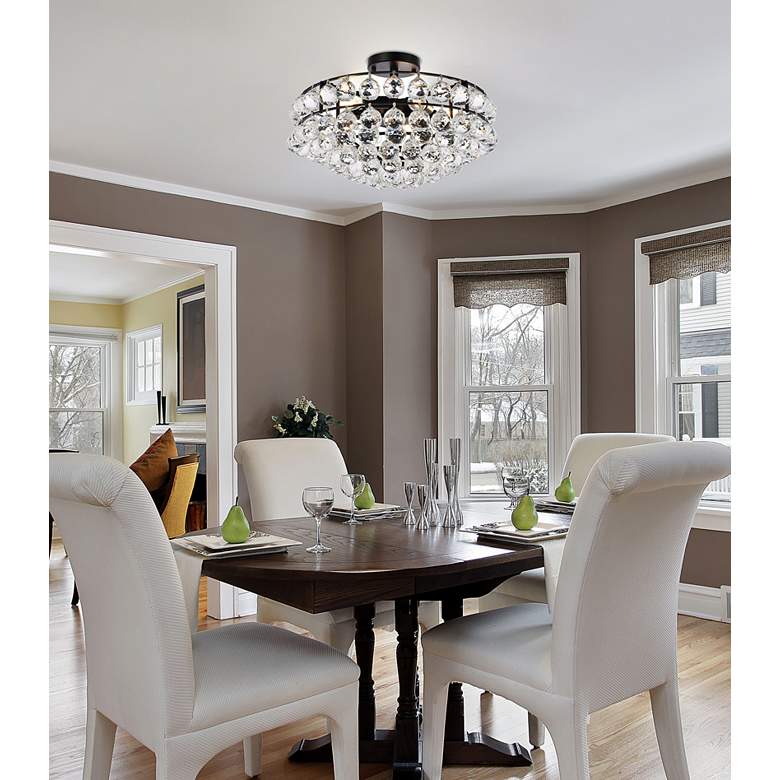 Image 1 Savannah 18" Flush Mount In Black in scene
