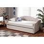 Becker Beige Fabric Tufted Twin Size Daybed with Trundle in scene