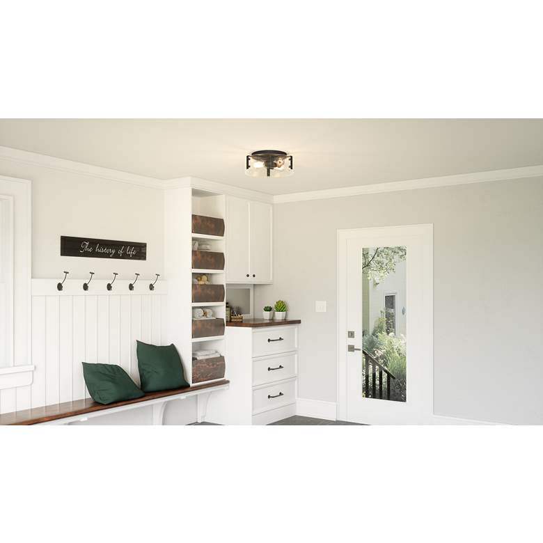 Image 1 Angora 3-Light Matte Black Flush Mount in scene