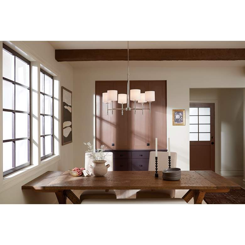 Image 1 Kichler Ali 26" Wide Polished Nickel 6-Light Drum Chandelier in scene