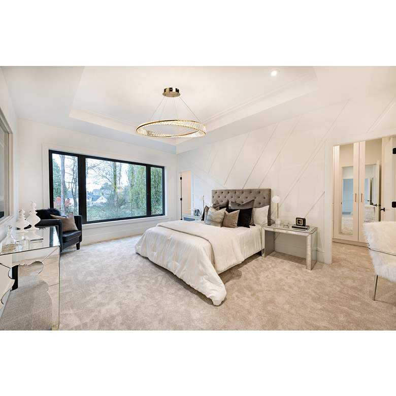 Image 1 Artcraft Stella 31 1/2" Wide Brushed Brass LED Pendant Light in scene