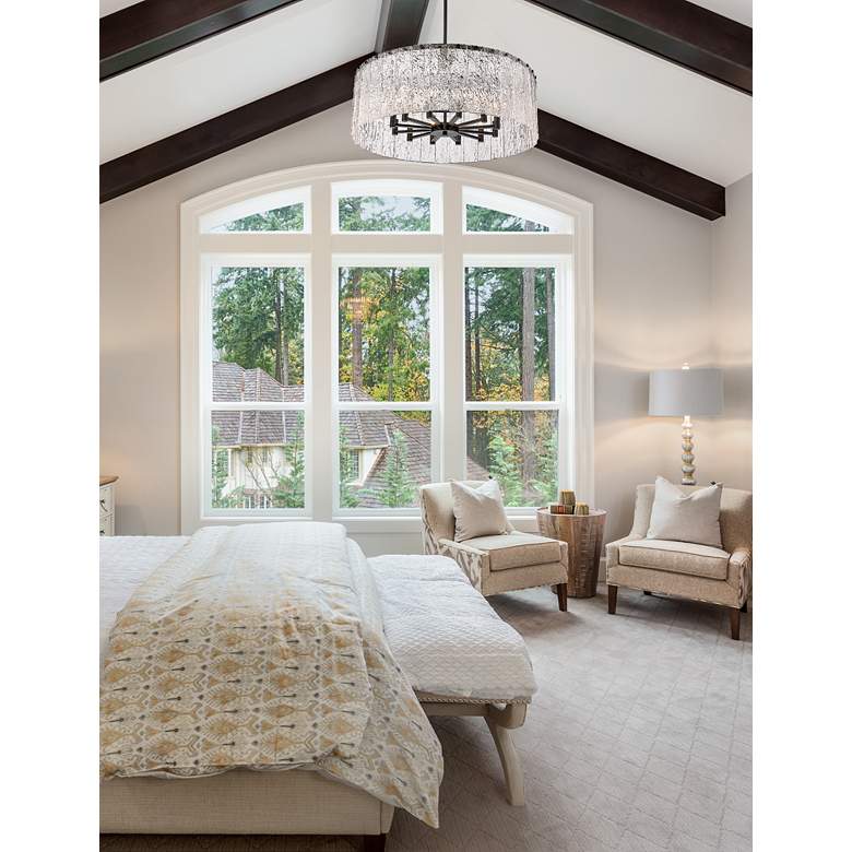 Image 1 Z-Lite Glacier 32 1/2" Wide 12-Light Modern Textured Glass Pendant in scene