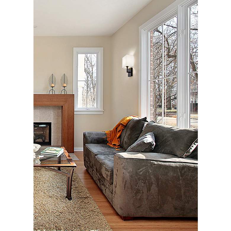 Image 1 Saxon 11 1/4" High Matte Black Wall Sconce in scene