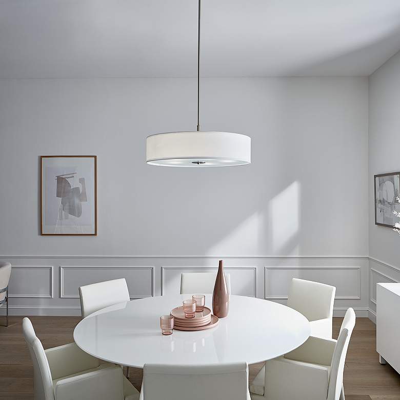 Image 1 Kichler Cavan 30" Wide Brushed Nickel Drum Pendant Light in scene