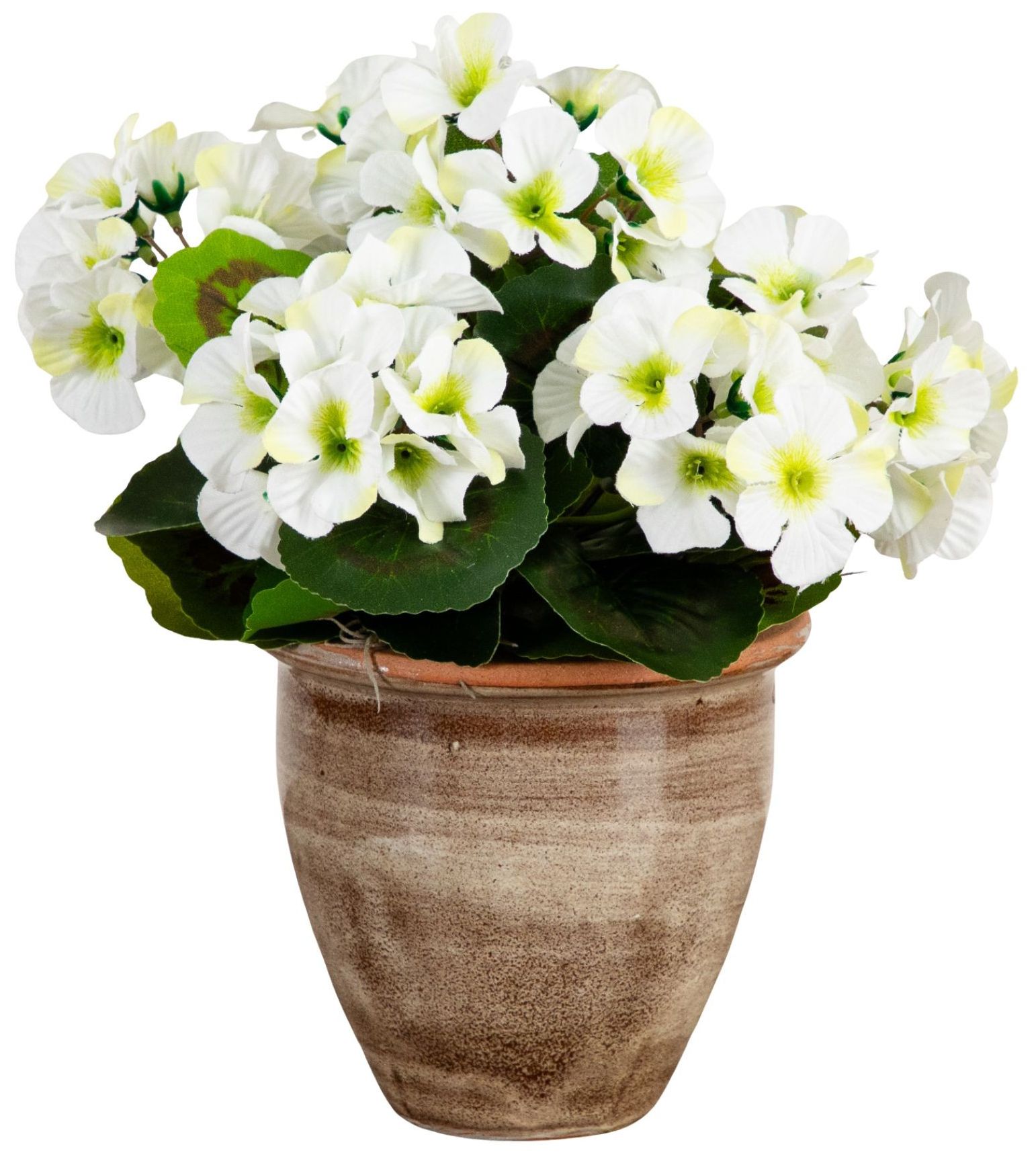 Image 2 11in. UV Resistant Artificial Geranium in Ceramic Planter (Indoor/Outdoor)
