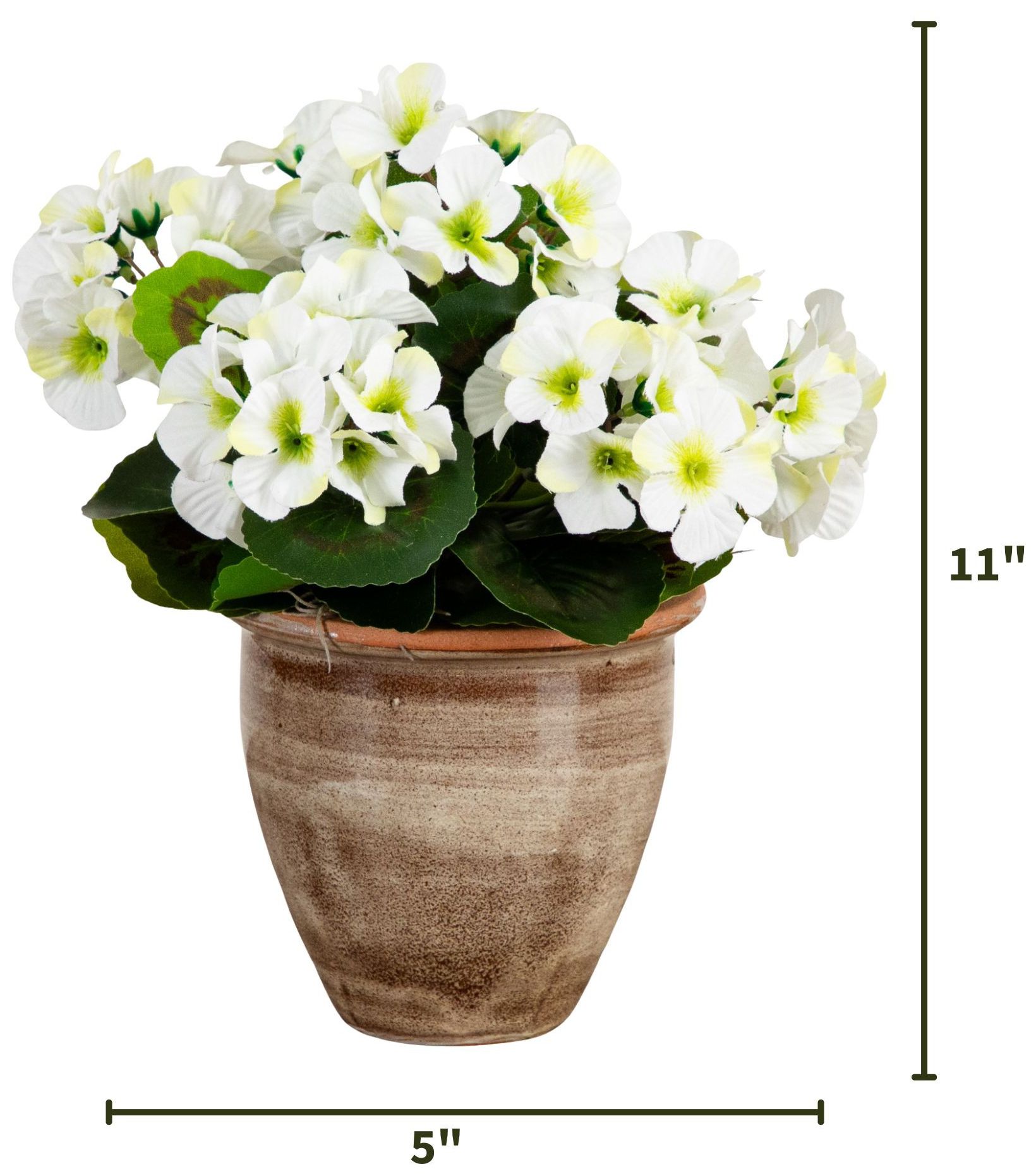 Image 3 11in. UV Resistant Artificial Geranium in Ceramic Planter (Indoor/Outdoor) more views