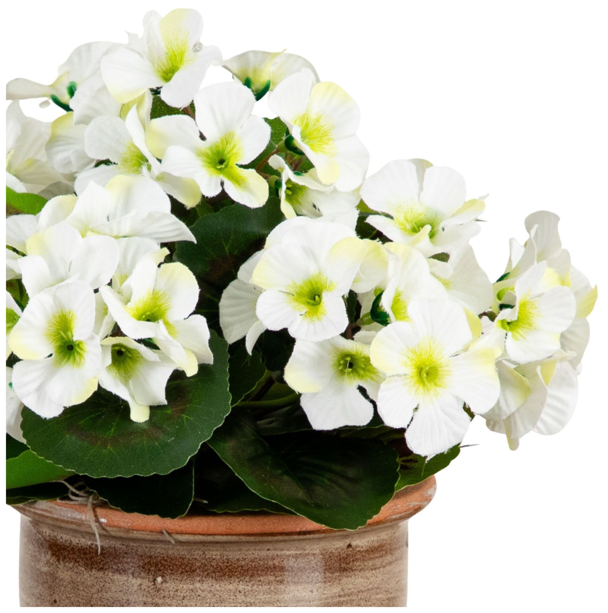 Image 4 11in. UV Resistant Artificial Geranium in Ceramic Planter (Indoor/Outdoor) more views