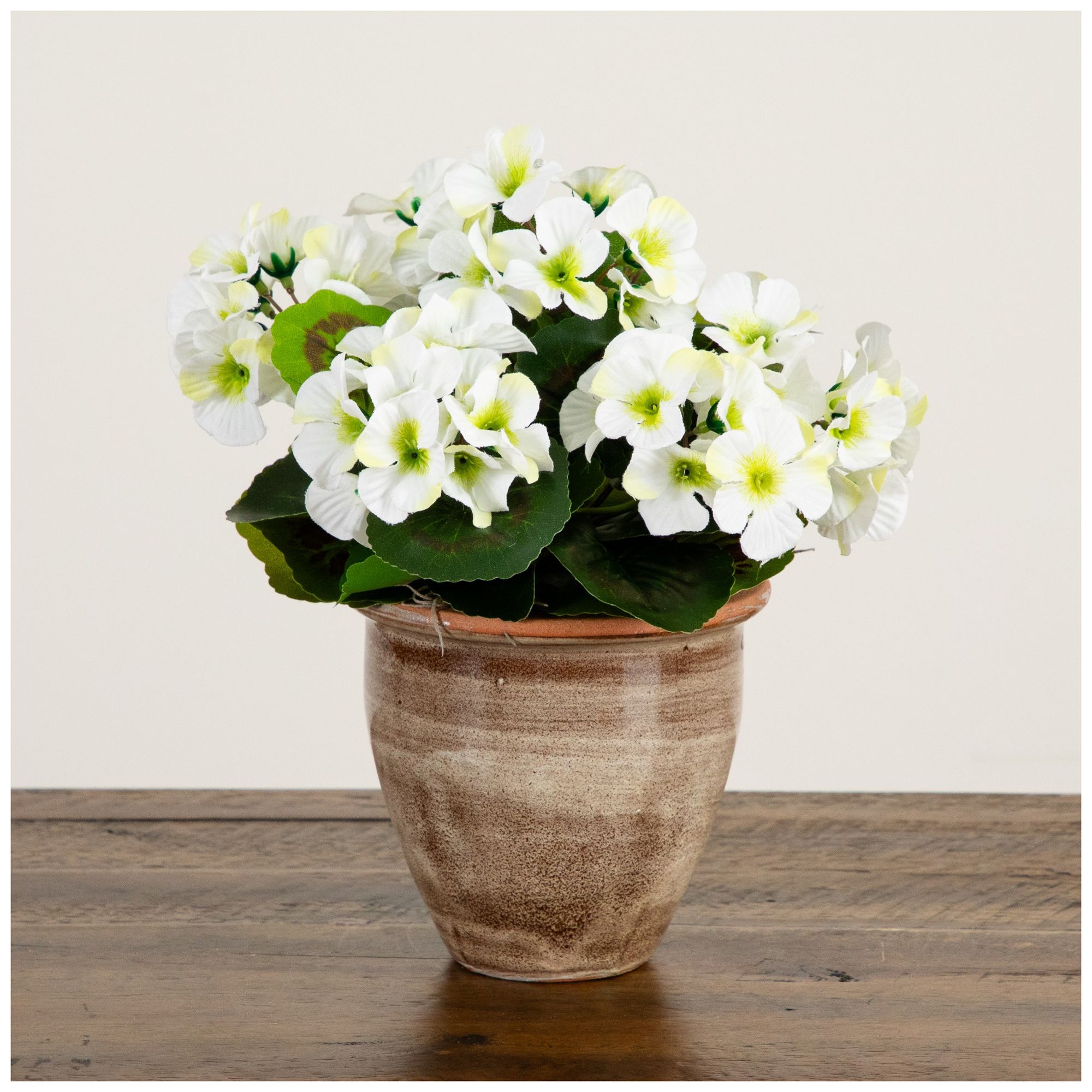 Image 5 11in. UV Resistant Artificial Geranium in Ceramic Planter (Indoor/Outdoor) more views
