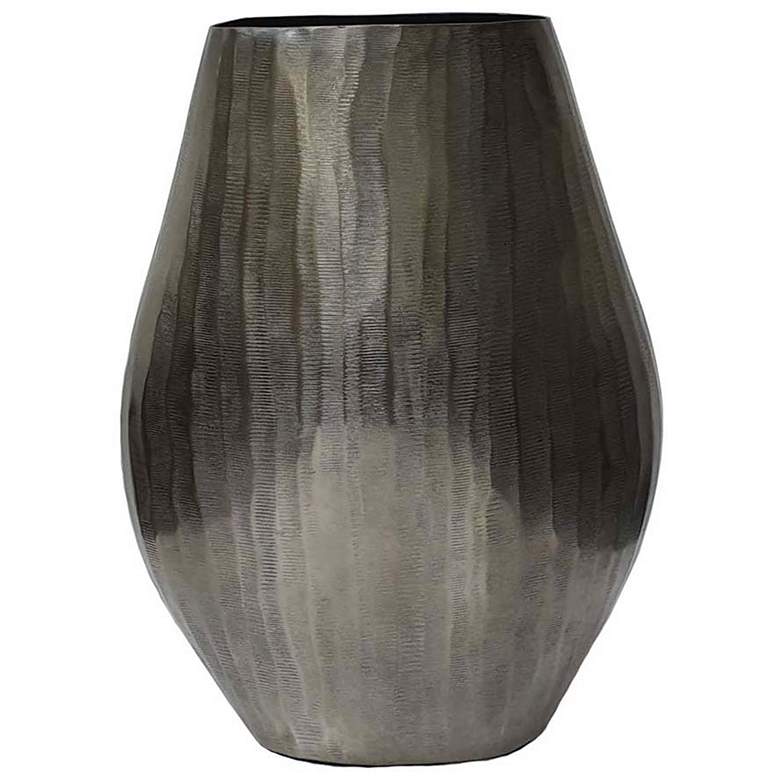 Image 1 12.2" Smoke Layered Chisel Oval Vase