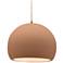 12.25"W Adobe Frame Antique Brass Large Globe Twisted Cord LED Pendant