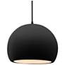 Thumbnail1 of 12.25"W Carbon Frame Matte Black Large Globe Black Cord LED Pendant