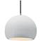 12.25"W Gloss White Sided Frame Nickel Large Globe Black Cord LED Pend