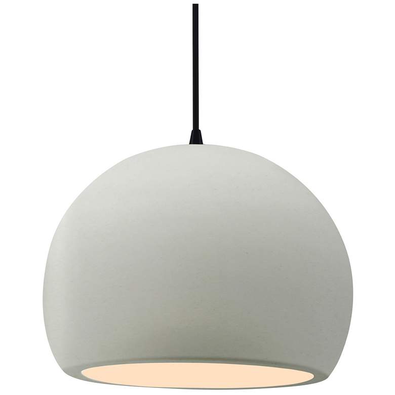 Image 1 12.25"W Matte White Frame Matte Black Large Globe Black Cord LED Penda