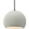 12.25"W Matte White Frame Matte Black Large Globe Black Cord Pendant