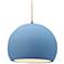 12.25"W Sky Blue Frame Antique Brass Large Globe Twisted Cord LED Pend