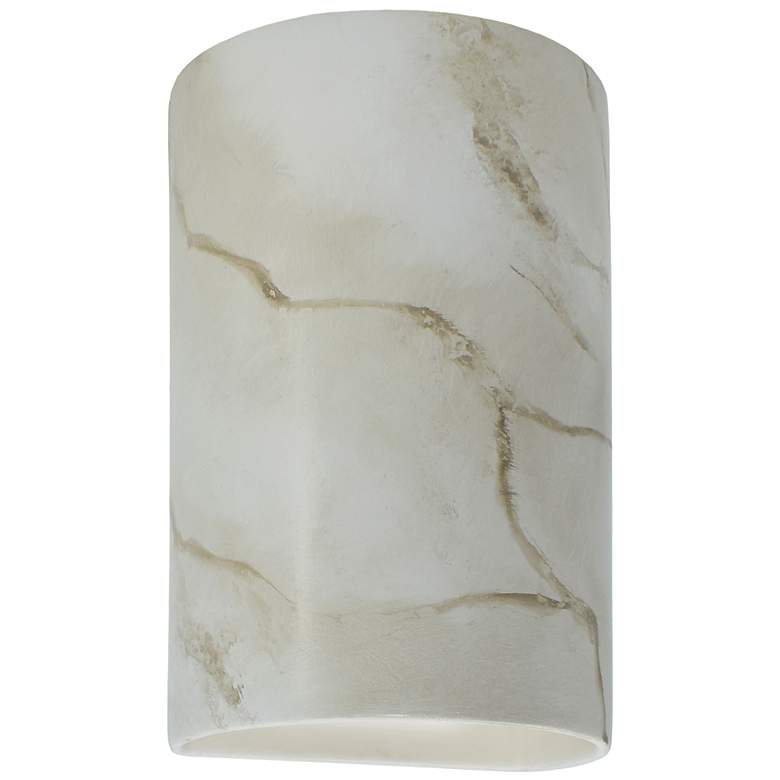 Image 1 12.5" Ceramic Cylinder ADA Carrara LED Outdoor Sconce
