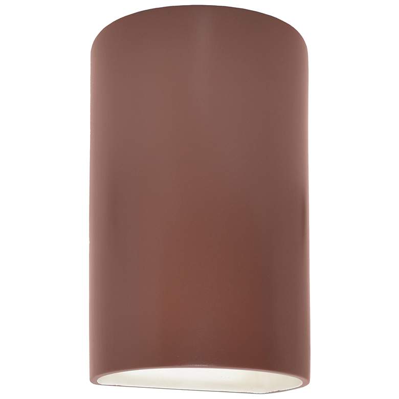 Image 1 12.5 inch Ceramic Cylinder ADA Clay LED Outdoor Sconce