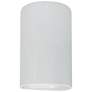12.5" Ceramic Cylinder ADA Gloss White LED Outdoor Sconce
