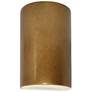 12.5" Ceramic Cylinder ADA Gold LED Outdoor Sconce