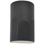 12.5" Ceramic Cylinder ADA Grey LED Outdoor Sconce