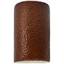 12.5" Ceramic Cylinder ADA Hammered Copper LED Outdoor Sconce