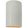 12.5" Ceramic Cylinder ADA Matte White LED Outdoor Sconce