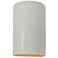 12.5" Ceramic Cylinder ADA Matte White LED Outdoor Sconce