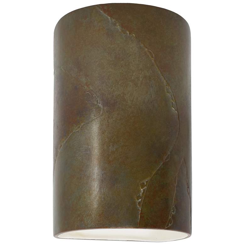 Image 1 12.5 inch Ceramic Cylinder ADA Tierra Red LED Outdoor Sconce