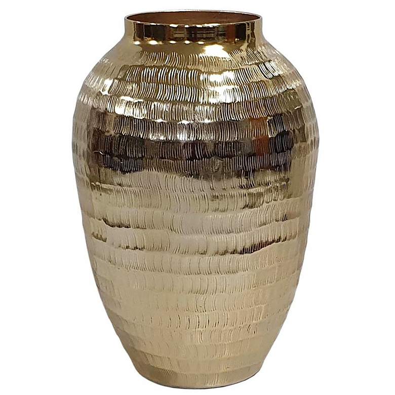 Image 1 12.5" High Gold Handmade Decorative Aluminum Vase