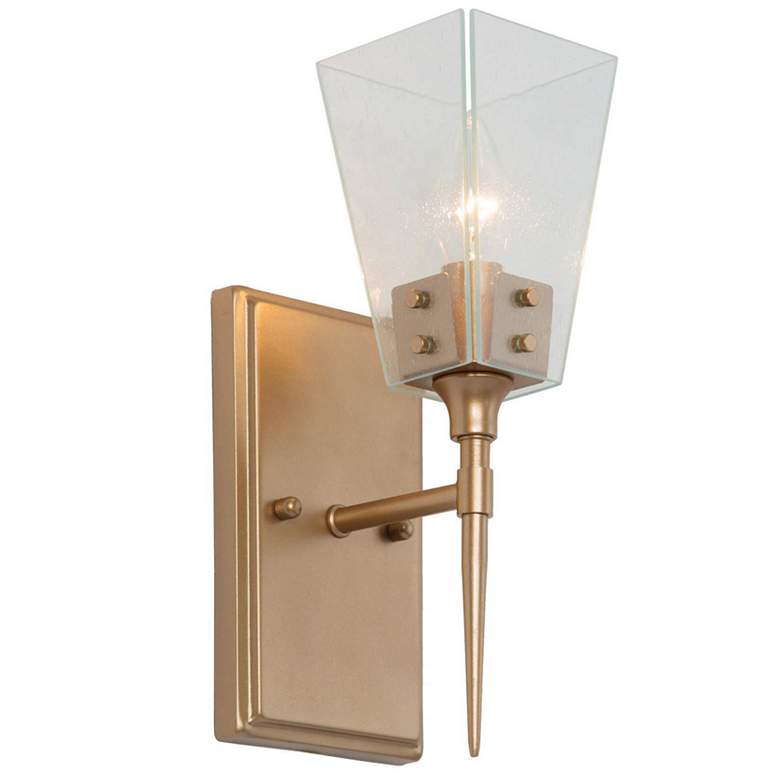 Image 1 12 1/2" High 1-Light Gold Glass Armed Wall Sconce