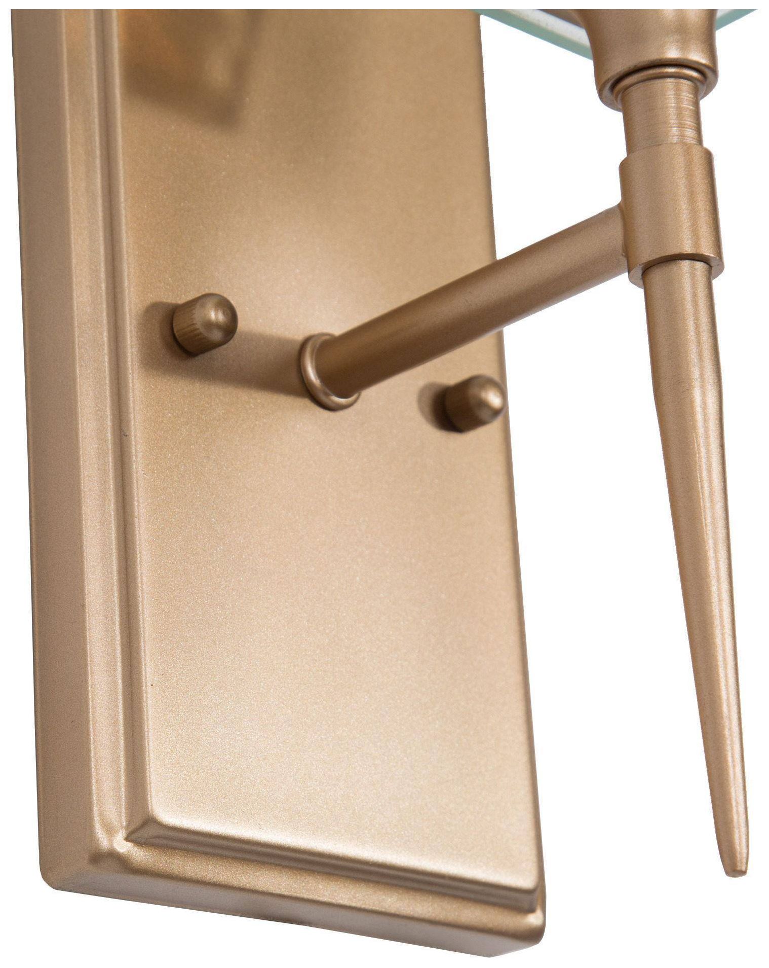 Image 6 12 1/2" High 1-Light Gold Glass Armed Wall Sconce more views