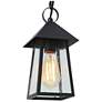 1_12" High 1-Light Black Seeded Glass Outdoor Pendant Light