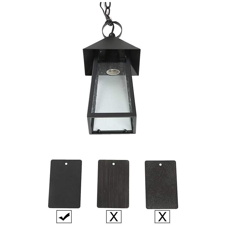 Image 3 12" High 1-Light Black Seeded Glass Outdoor Pendant Light more views
