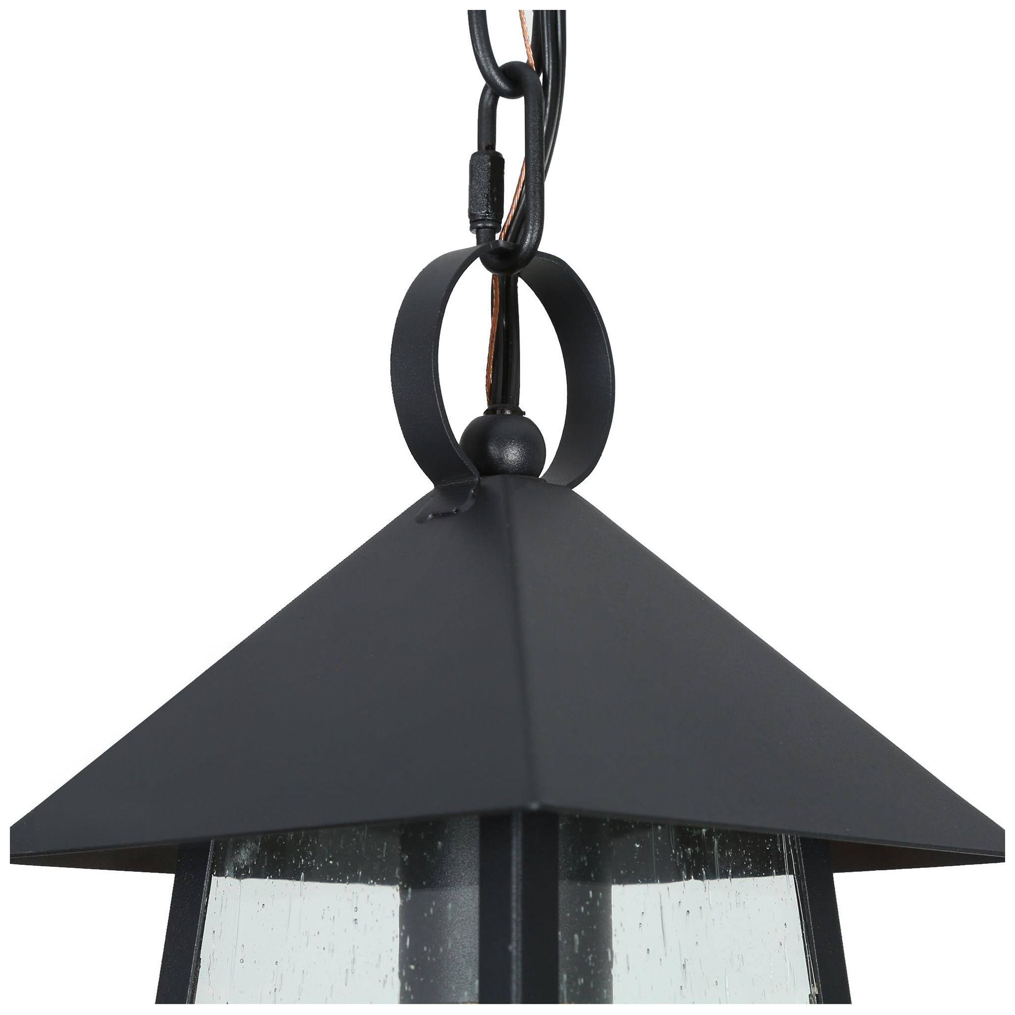 Image 4 12" High 1-Light Black Seeded Glass Outdoor Pendant Light more views