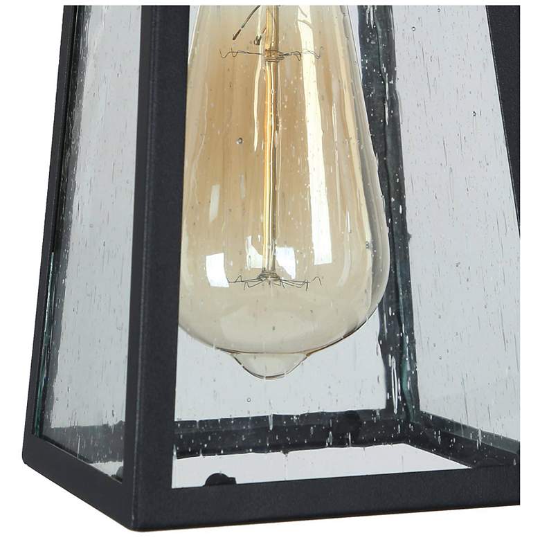 Image 7 12" High 1-Light Black Seeded Glass Outdoor Pendant Light more views