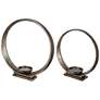 12" High Aluminum Ring Candle Holders - Set of 2
