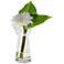 12" High White Gerber Daisy Arrangement in Glass Vase