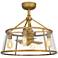 12" Quiozel Barlow Brass Fandelier LED Damp Ceiling Fan with Remote