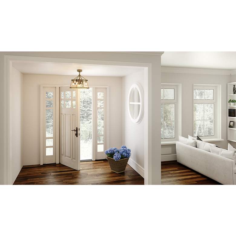 Image 4 12" Quiozel Barlow Brass Fandelier LED Damp Ceiling Fan with Remote more views