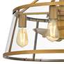 12" Quiozel Barlow Brass Fandelier LED Damp Ceiling Fan with Remote in scene