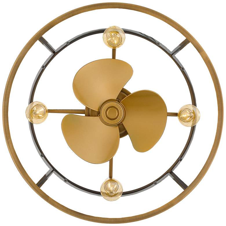 Image 6 12" Quiozel Barlow Brass Fandelier LED Damp Ceiling Fan with Remote more views