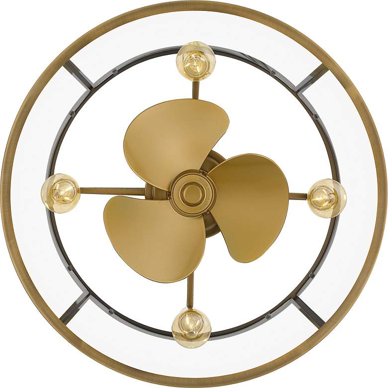 Image 6 12" Quiozel Barlow Brass Fandelier LED Damp Ceiling Fan with Remote more views