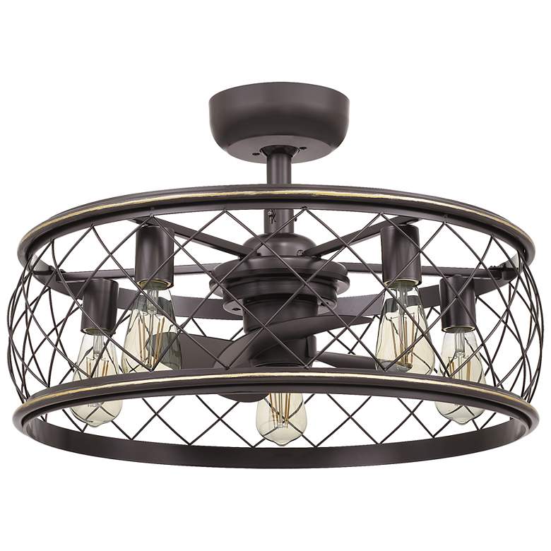 Image 4 12" Quoizel Dury Palladan Bronze LED Fandelier Ceiling Fan with Remote more views