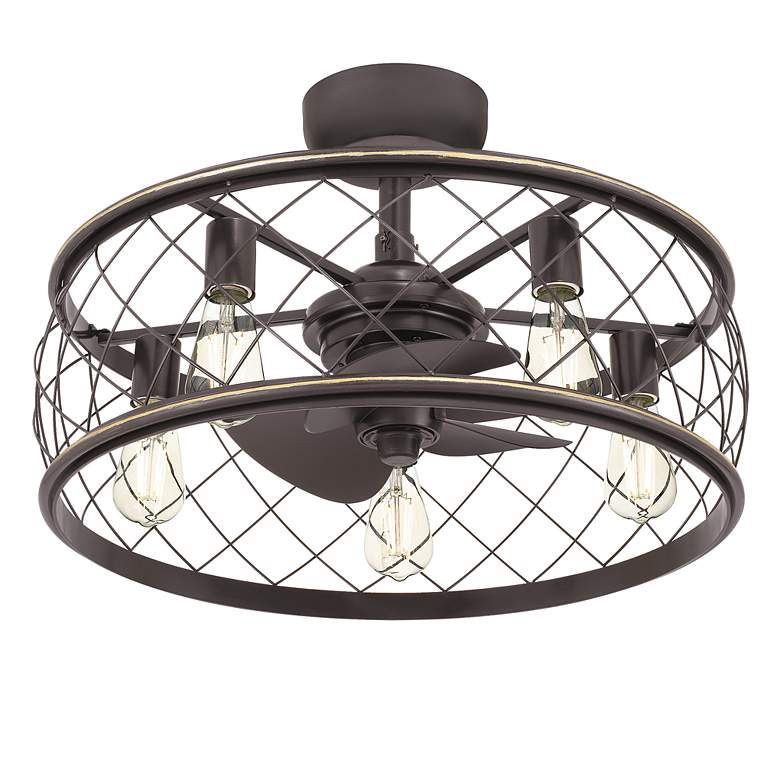 Image 5 12 inch Quoizel Dury Palladan Bronze LED Fandelier Ceiling Fan with Remote more views